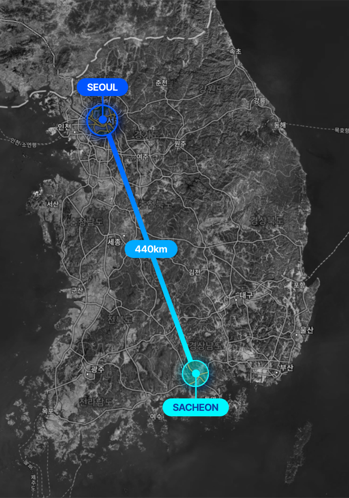 Directions from Seoul to Sacheon