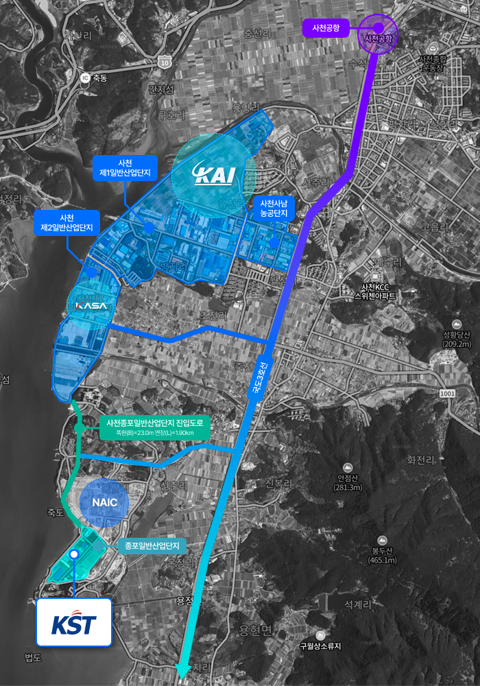 Directions from Sacheon to KST
